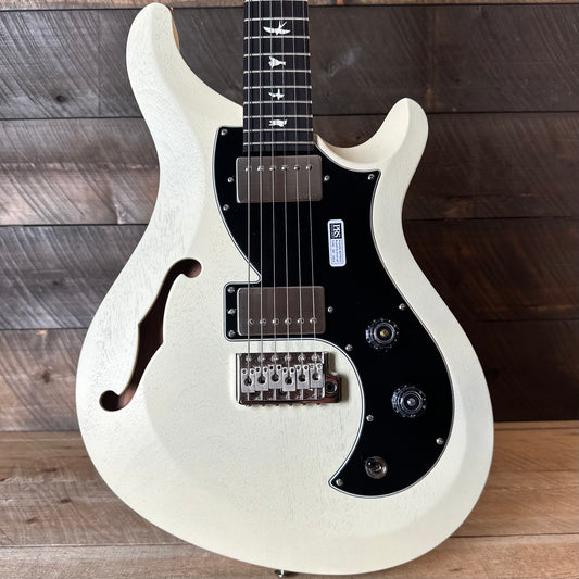 PRS S2 Vela Semi-Hollow HHT Quimper Edition – Antique White Satin Nitro USA Electric Guitar S2088697