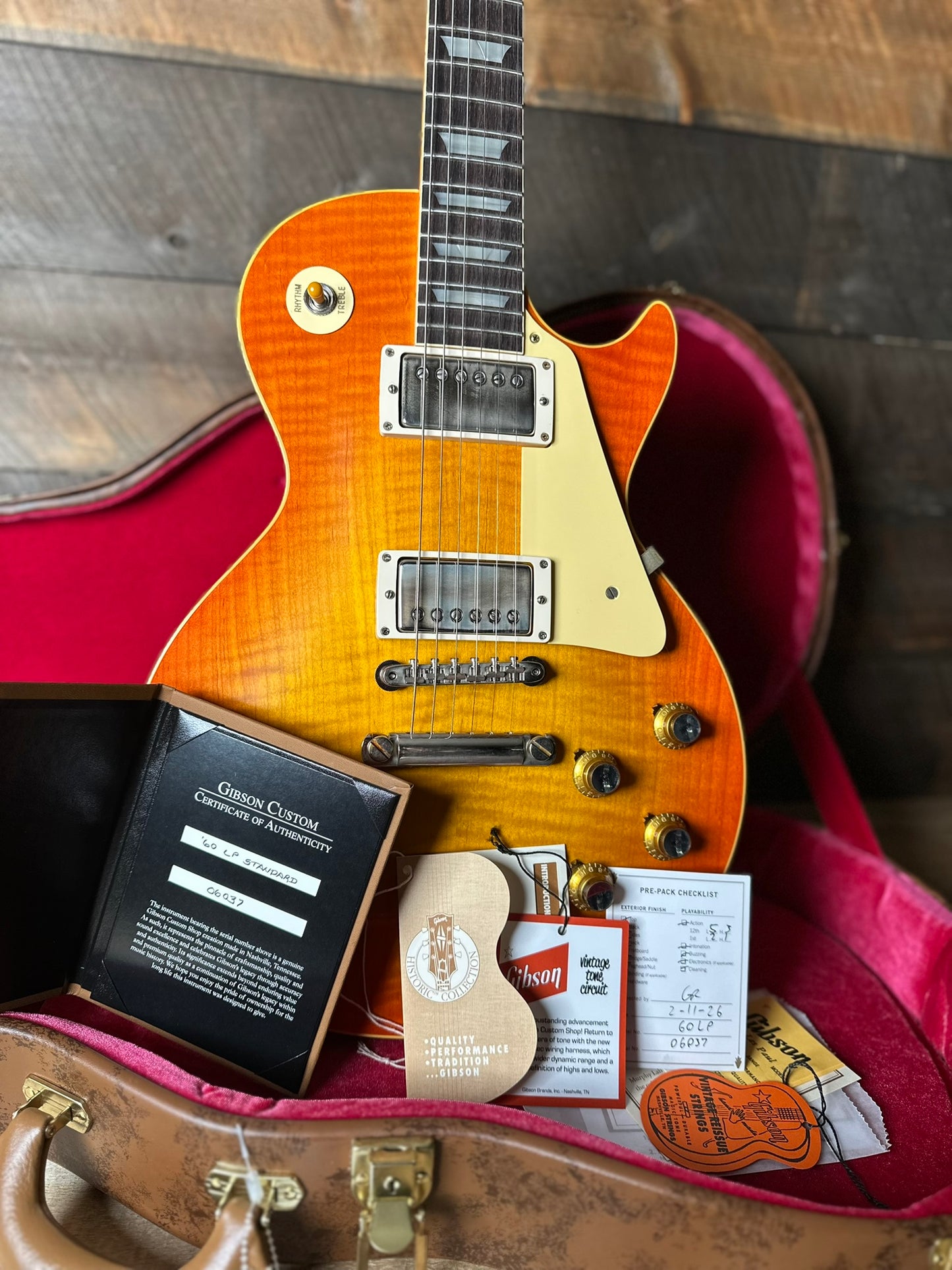 Gibson Custom 1960 Les Paul Standard Reissue, VOS 8.15 LBS!! - Tangerine Burst 06037