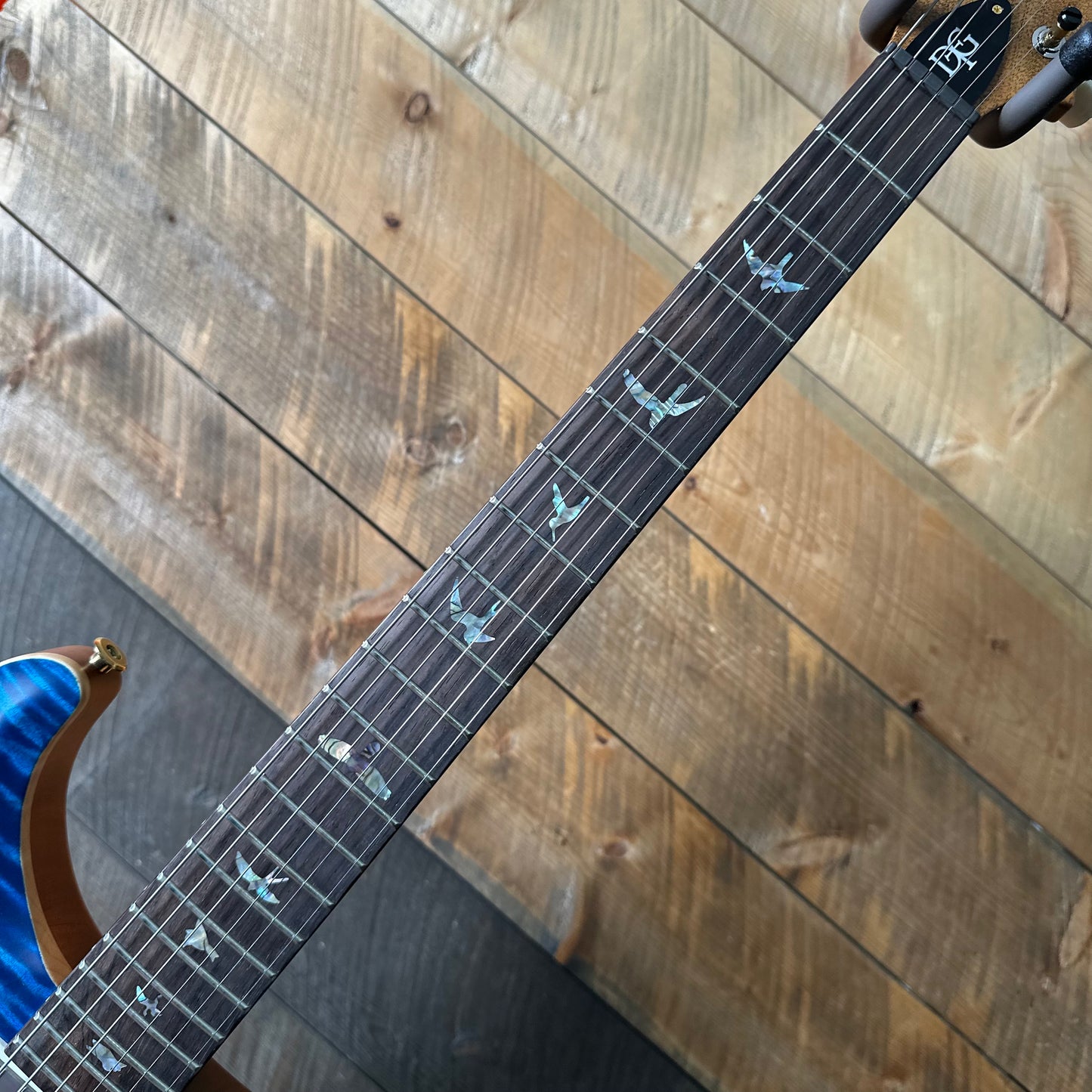 PRS DGT David Grissom Signature Wood Library Flame Maple 10 Top, Brazilian Rosewood FB - Aquamarine 410958