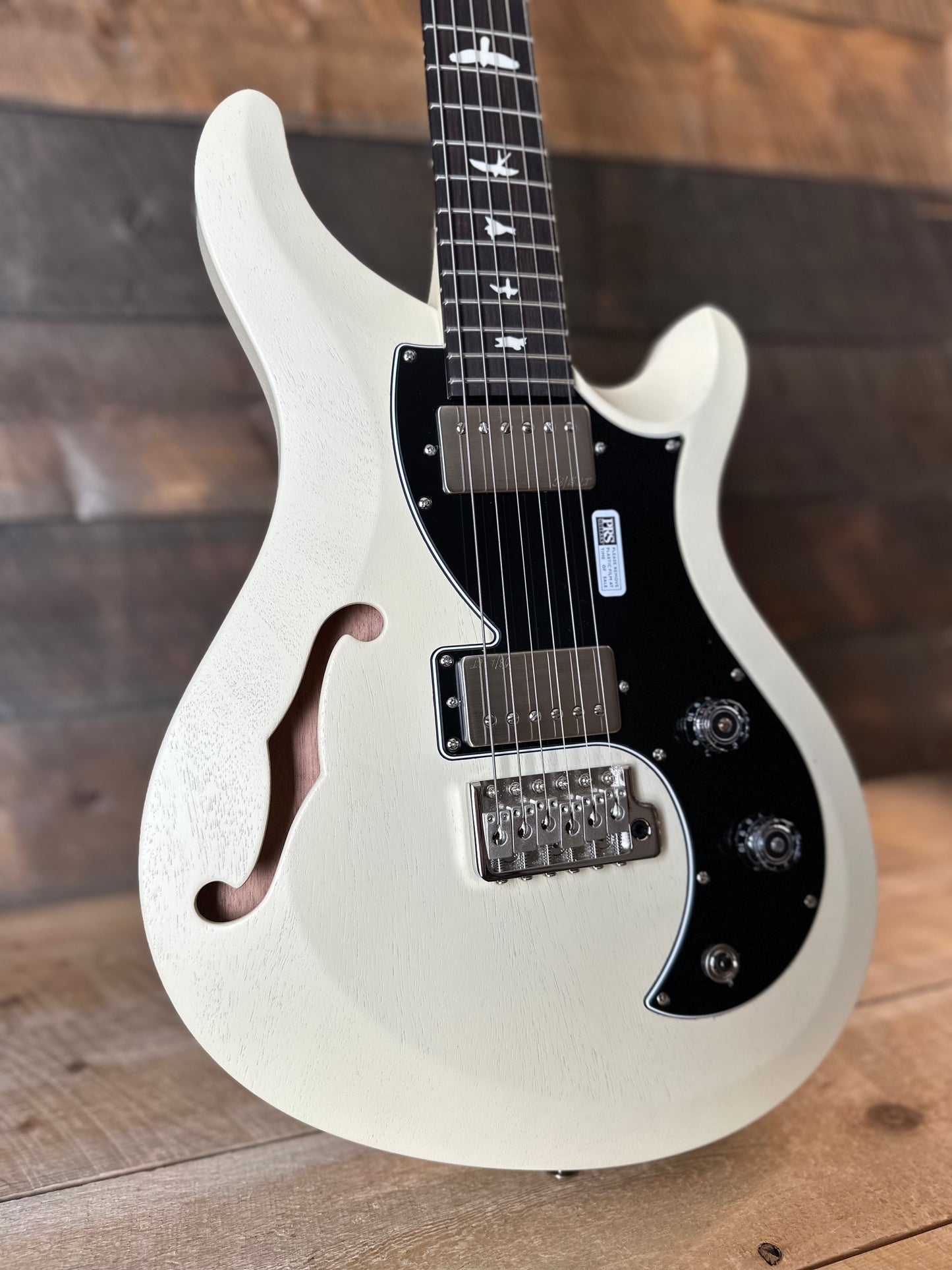 PRS S2 Vela Semi-Hollow HHT Quimper Edition – Antique White Satin Nitro USA Electric Guitar S2088696
