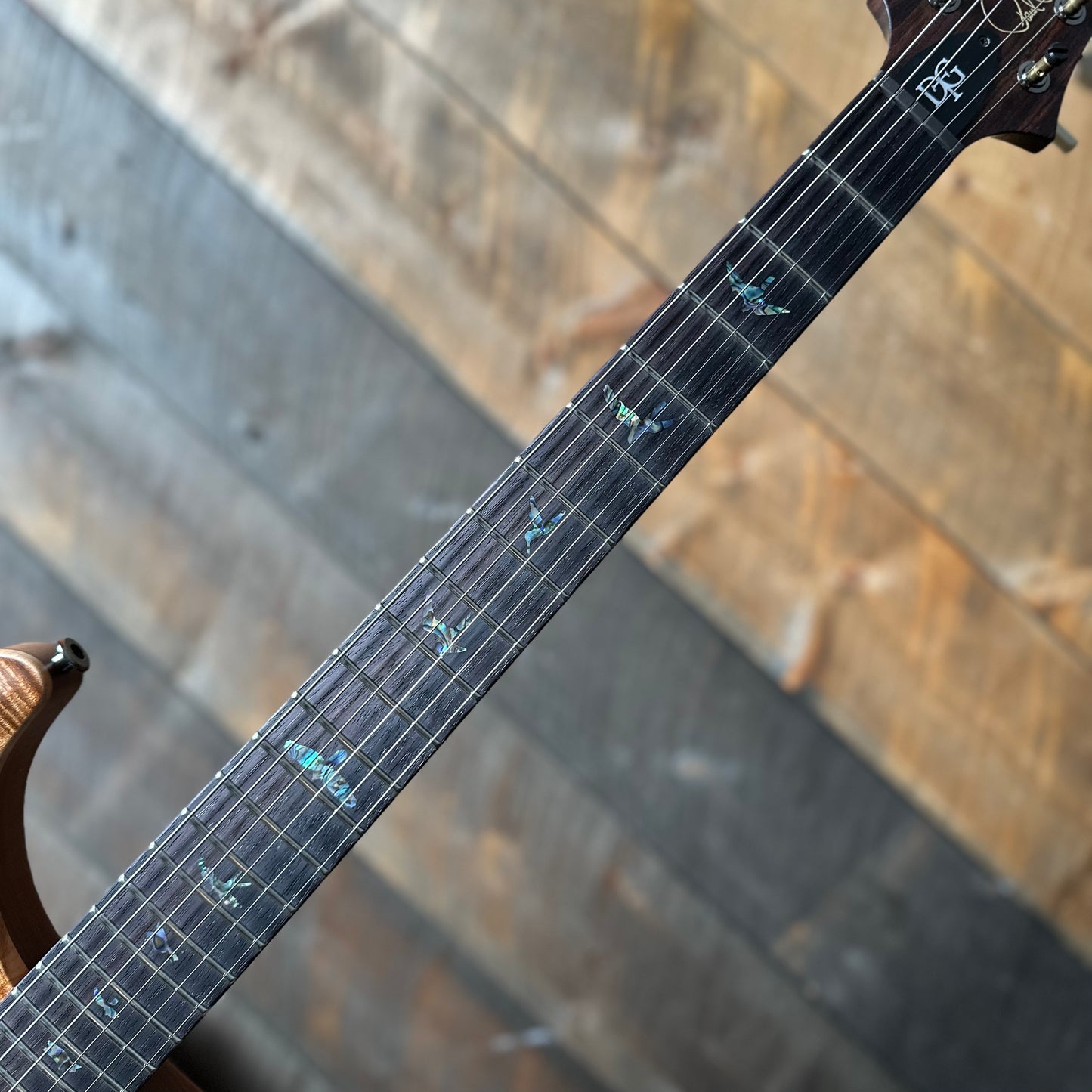 PRS Wood Library DGT Semi-Hollow David Grissom Signature , Rosewood Neck!, Flamed Maple 10-Top, Smoked Black Hardware - Satin Copperhead (Natural Back) 418143