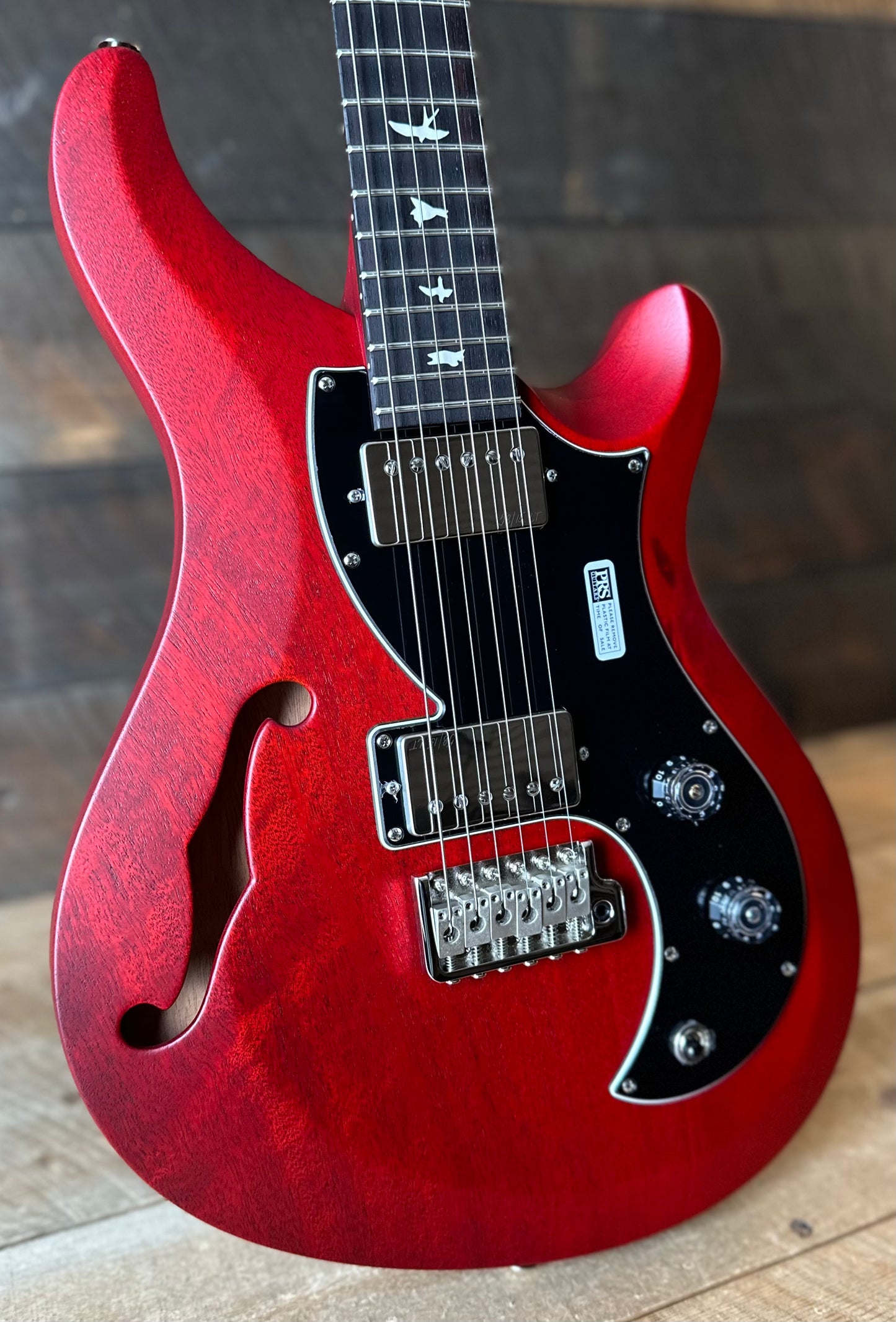 PRS S2 Vela Semi-Hollow HHT Quimper Edition – Vintage Cherry Satin Nitro USA Electric Guitar S2088841