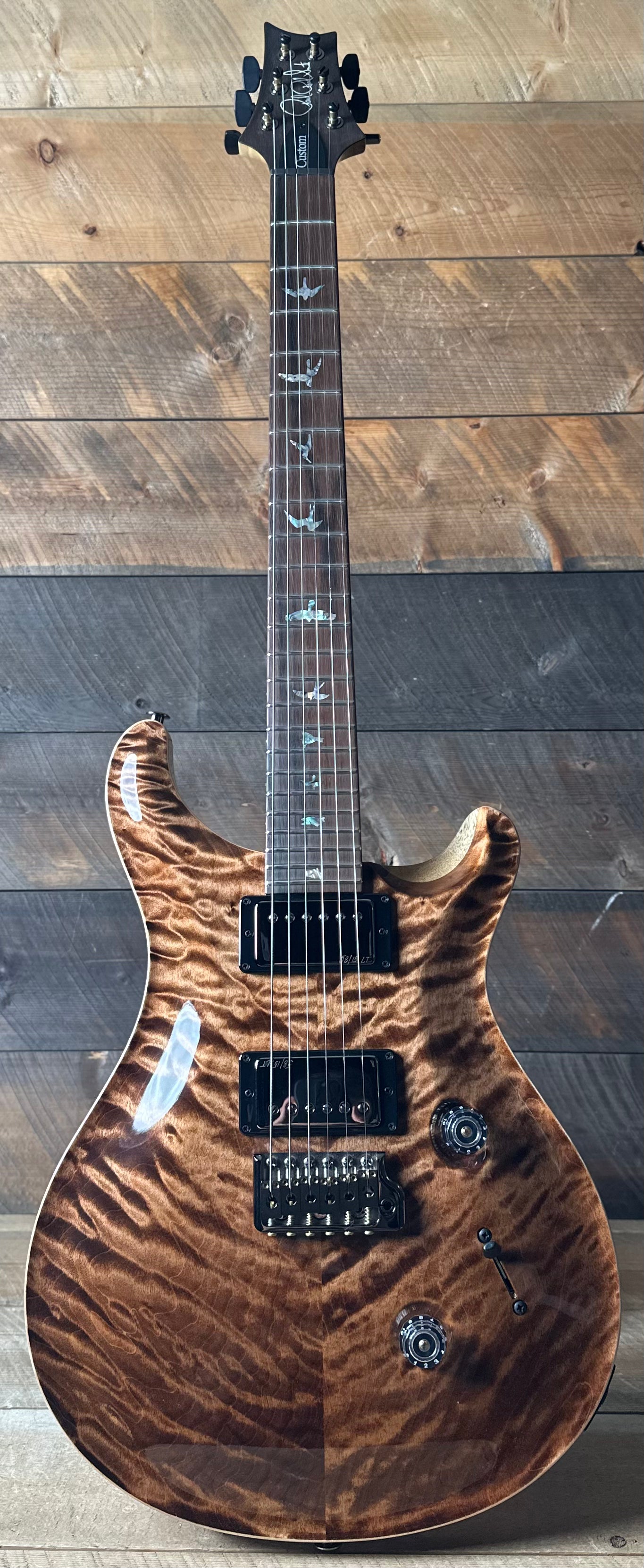 PRS Wood Library Custom 24 Quilt Top Brazilian Rosewood Fretboard! - Copperhead 411449