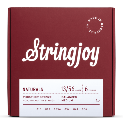 Stringjoy 13-56 Medium Gauge Naturals - Phosphor Bronze Acoustic Guitar Strings
