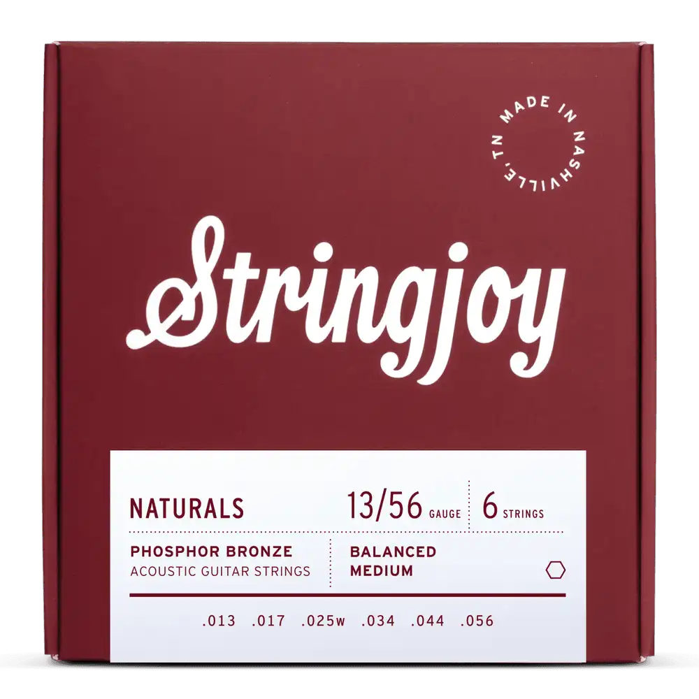 Stringjoy 13-56 Medium Gauge Naturals - Phosphor Bronze Acoustic Guitar Strings