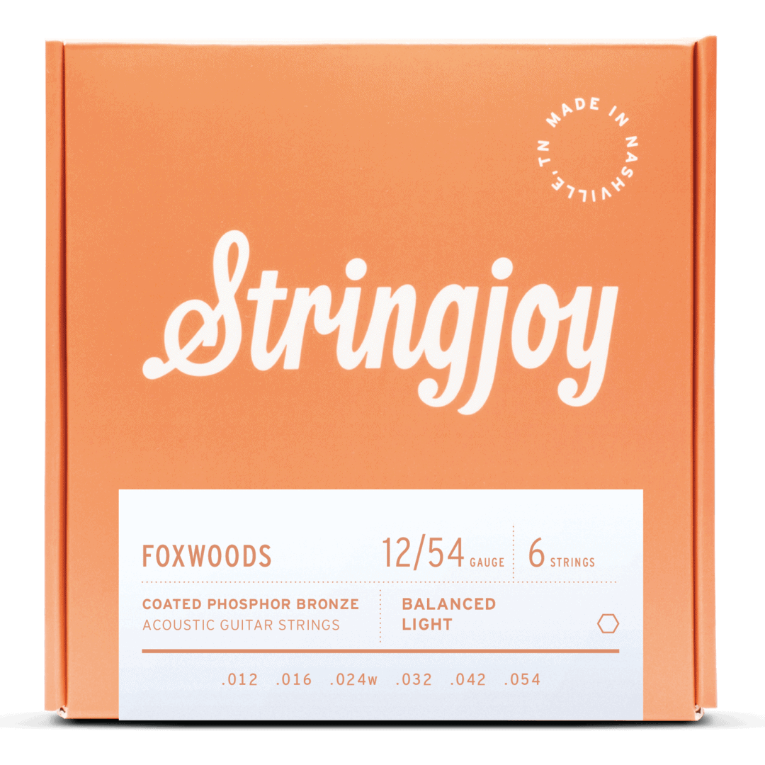 Stringjoy 12-54 Light Gauge Foxwoods - Coated Phosphor Bronze Acoustic Guitar Strings