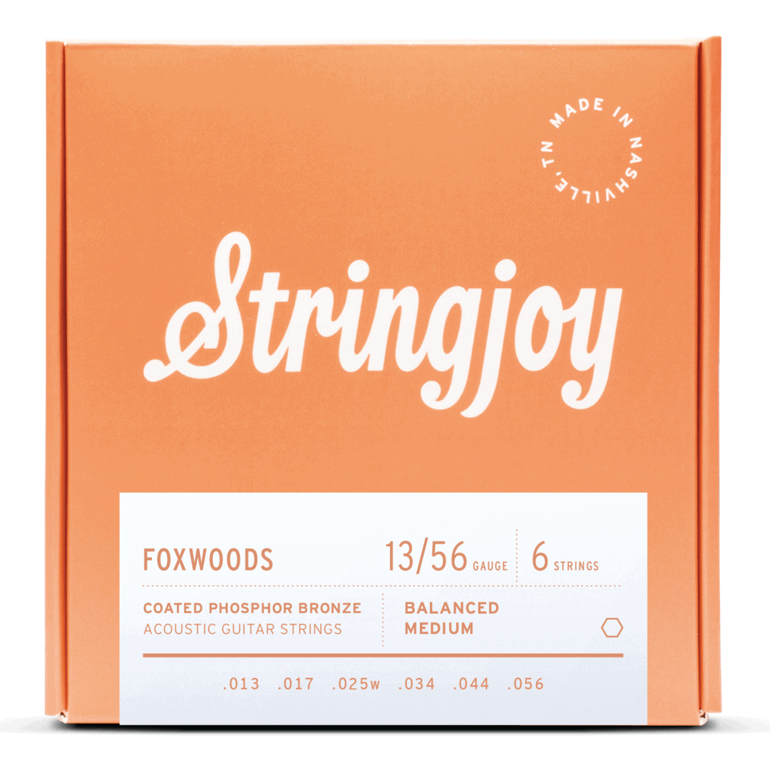 Stringjoy 13-56 Medium Gauge Foxwoods - Coated Phosphor Bronze Acoustic Guitar Strings