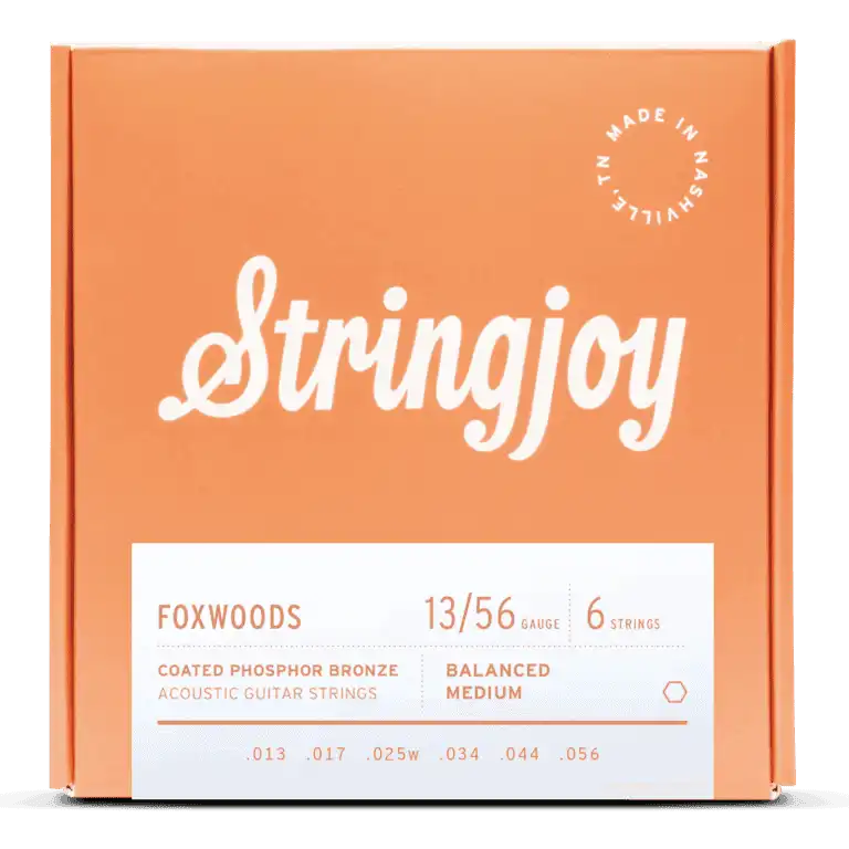 Stringjoy 13-56 Medium Gauge Foxwoods - Coated Phosphor Bronze Acoustic Guitar Strings