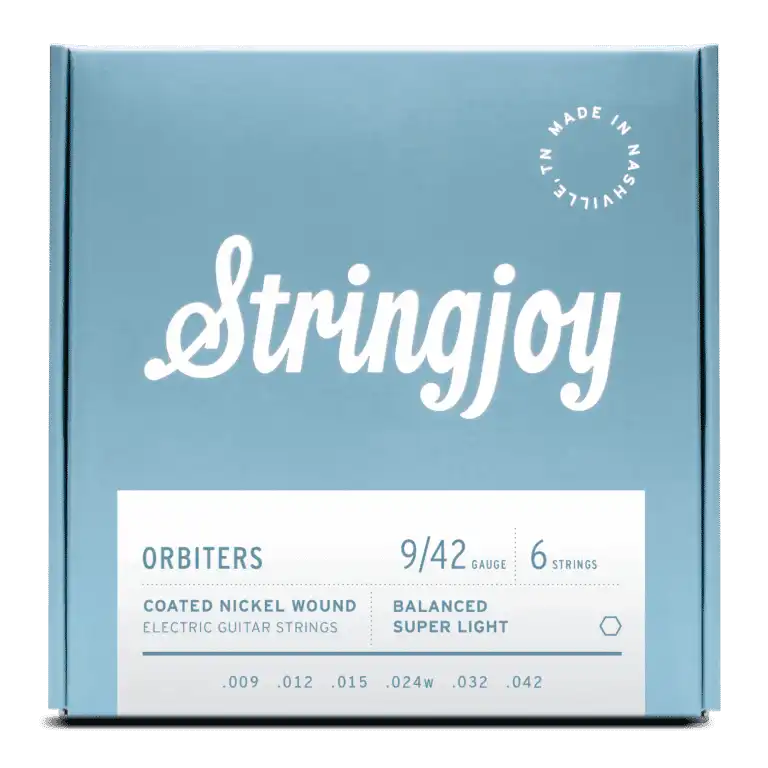 Stringjoy 9-42 Balanced Super Light Gauge Orbiters - Coated Nickel Electric Guitar Strings