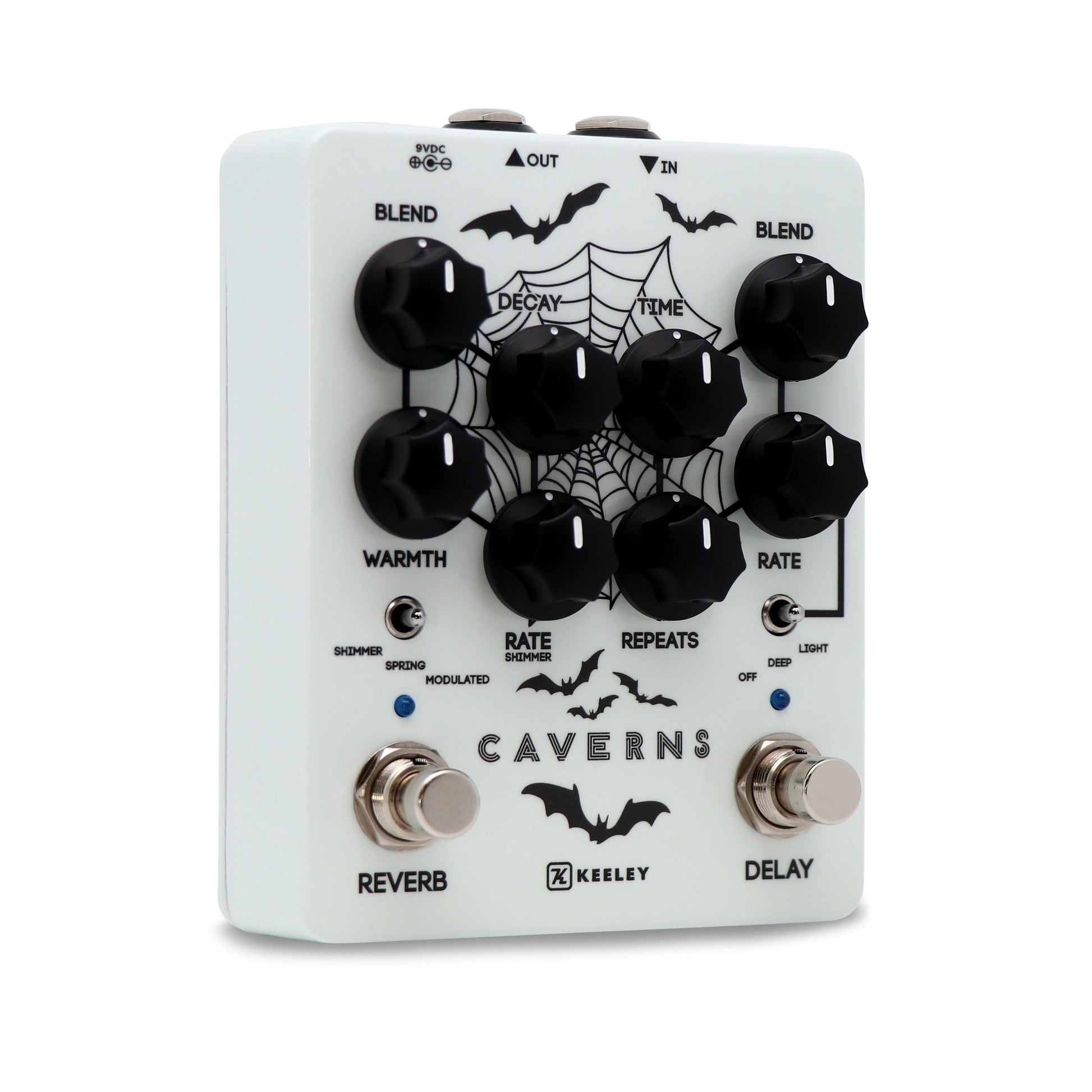 delay and reverb pedal Keeley Spooky "Glow in the Dark" Caverns Delay Reverb Pedal V2