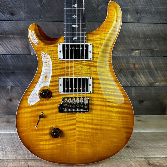 PRS Custom 24 Lefty Wood Library Flame Maple 10 Top Torrefied Maple Neck Brazilian FB - Faded McCarty Sunburst 356126